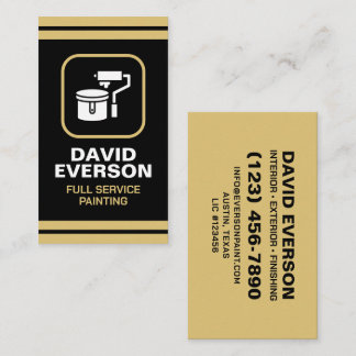 Tarjeta De Visita Pintura de Servicio Completo Elegante Dorado Negro