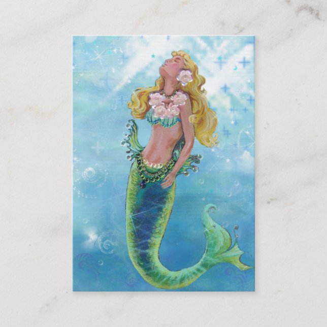 Tarjeta De Visita Pintura de sirena soñadora (Anverso)