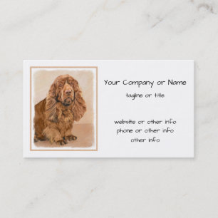 Tarjeta De Visita Pintura de Sussex Spaniel - Arte Perro Original Cu