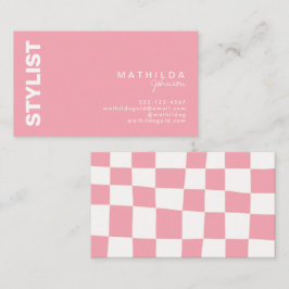 Tarjeta De Visita Pintura de tablero de ajedrez blanco de Rubor 