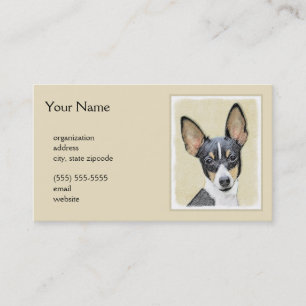 Tarjeta De Visita Pintura de Toy Fox Terrier - Arte de Perro Origina