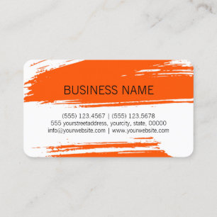 Tarjeta De Visita Pintura de Trazo de Pincel Rojo Naranja Moderno