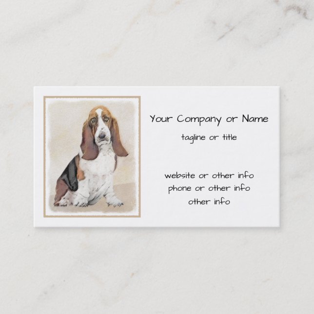 Tarjeta De Visita Pintura de tronco - Arte de perro original curado (Anverso)