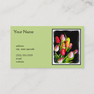Tarjeta De Visita Pintura de tulipán - Arte de flores original