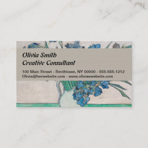 Tarjeta De Visita Pintura de Van Gogh Jarrón de Iris Impresionismo