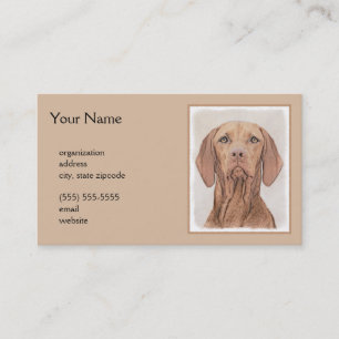Tarjeta De Visita Pintura de Vizsla - Arte Perro Original.