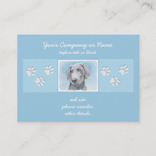 Tarjeta De Visita Pintura de Weimaraner - Arte de Perro Original.