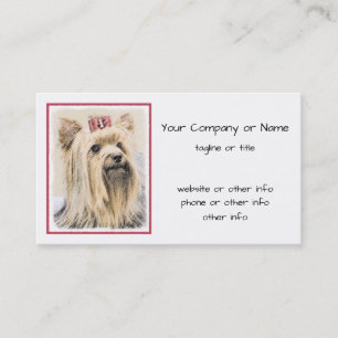 Tarjeta De Visita Pintura de Yorkshire Terrier - arte original lindo