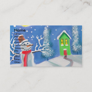 Tarjeta De Visita Pintura del arte popular de la escena del invierno