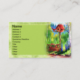 Tarjeta De Visita Pintura del Birdhouse del jardín