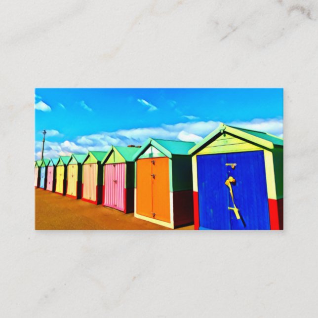 Tarjeta De Visita Pintura digital - Cabañas de playa Brighton (Anverso)