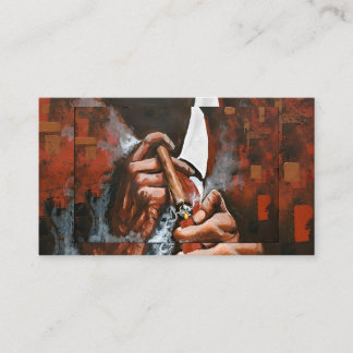 Tarjeta De Visita Pintura en lienzo de póster de hombre fumando puro