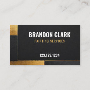 Tarjeta De Visita Pintura en marco de color carbón y dorado con bloq