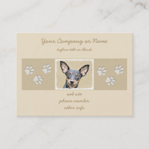 Tarjeta De Visita Pintura en miniatura de Pinscher con arte original