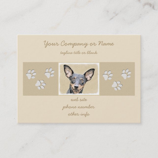 Tarjeta De Visita Pintura en miniatura de Pinscher con arte original (Anverso)