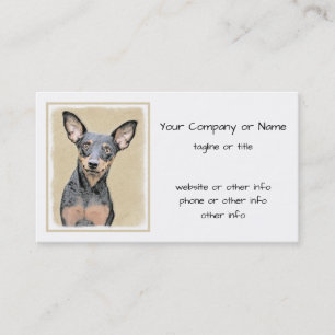 Tarjeta De Visita Pintura en miniatura de Pinscher Cute arte origina