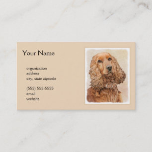 Tarjeta De Visita Pintura Española de Cocker Inglés - Arte Perro O
