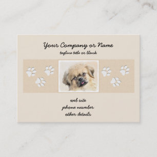 Tarjeta De Visita Pintura española tibetana - Arte de perro original