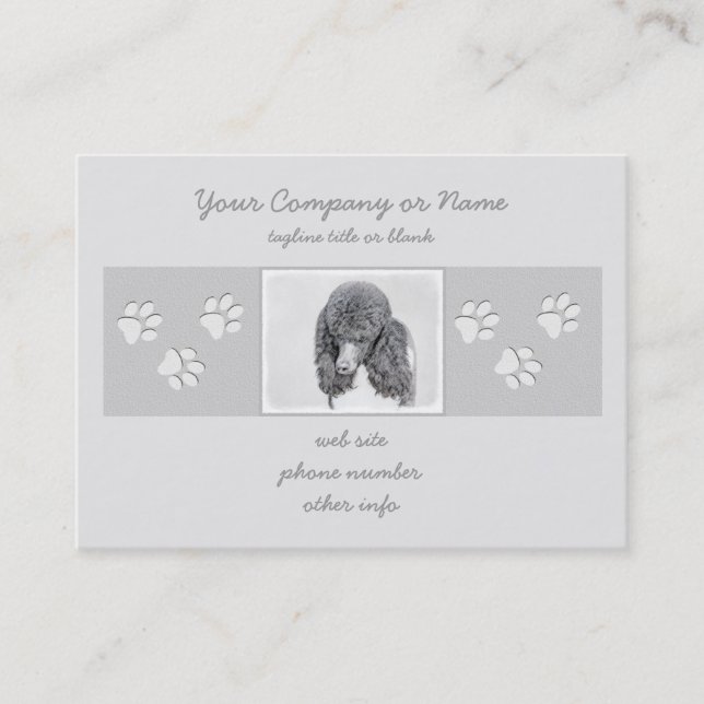 Tarjeta De Visita Pintura estándar de pop negro - Arte de perro (Anverso)