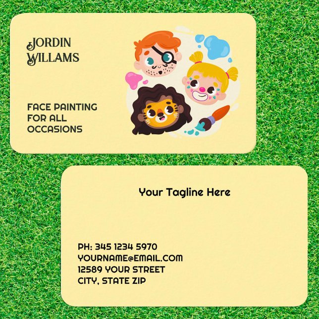Tarjeta De Visita Pintura facial (Face Painting Business Cards)