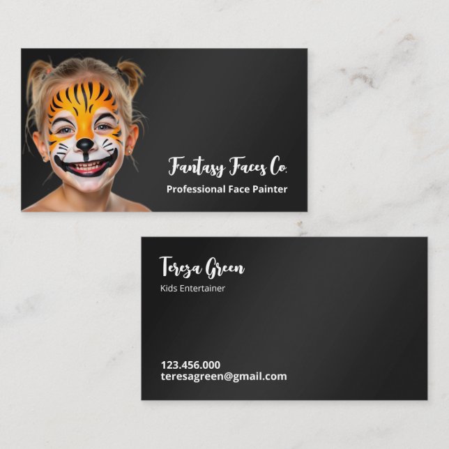 Tarjeta De Visita Pintura facial (Anverso / Reverso)