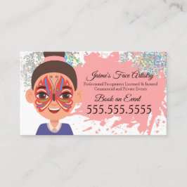 Tarjeta De Visita Pintura Facial Pintor de Caras Payaso Mariposa