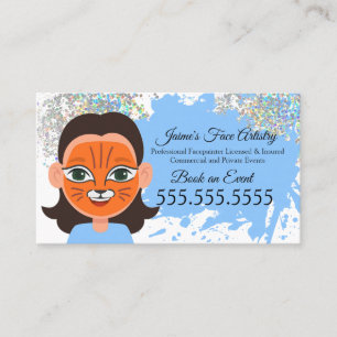 Tarjeta De Visita Pintura Facial Pintor Facial Entretenimiento Infan
