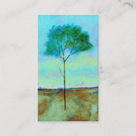 Tarjeta De Visita Pintura flaca solitaria del árbol del arte