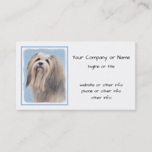 Tarjeta De Visita Pintura Havanesa (plateada) - Arte de Perro Origin