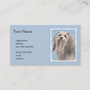 Tarjeta De Visita Pintura Havanesa (plateada) - Arte de Perro Origin