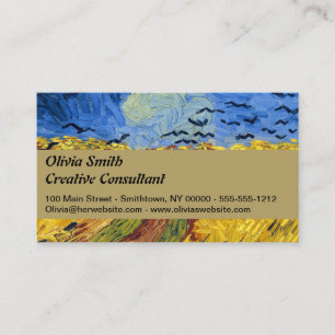 Tarjeta De Visita Pintura impresionista Campos de trigo de Van Gogh