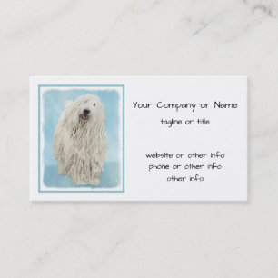 Tarjeta De Visita Pintura Komondor - Arte Perro Original Cuto