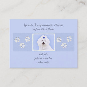 Tarjeta De Visita Pintura maltesa - Arte original del perro