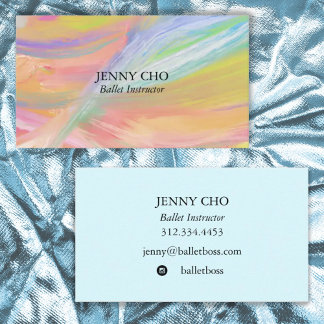 Tarjeta De Visita Pintura minimalista arcoiris texturizada Moda colo