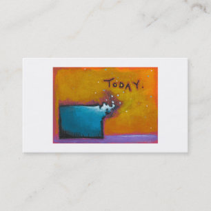Tarjeta De Visita Pintura minúscula expresiva colorida hoy única d