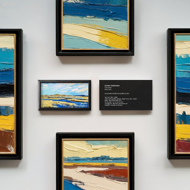Tarjeta De Visita Pintura moderna de cuadros de fotos de cuadros neg (Modern black frame photo artwork painting minimal)