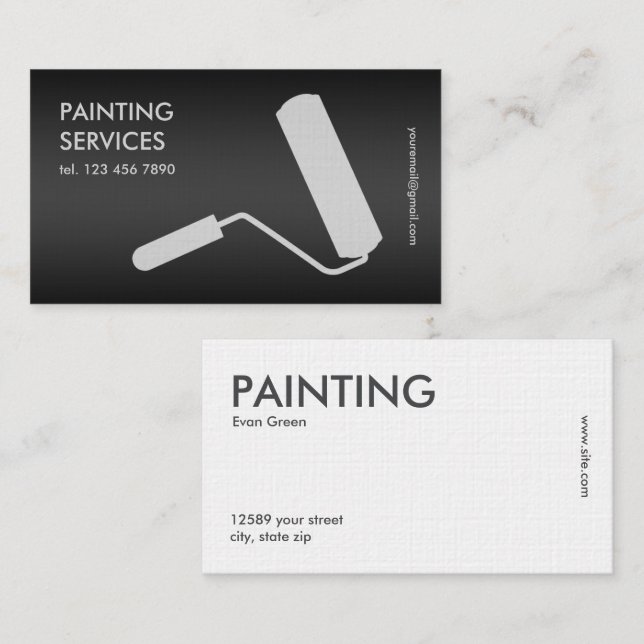 Tarjeta De Visita Pintura Negra (Anverso / Reverso)