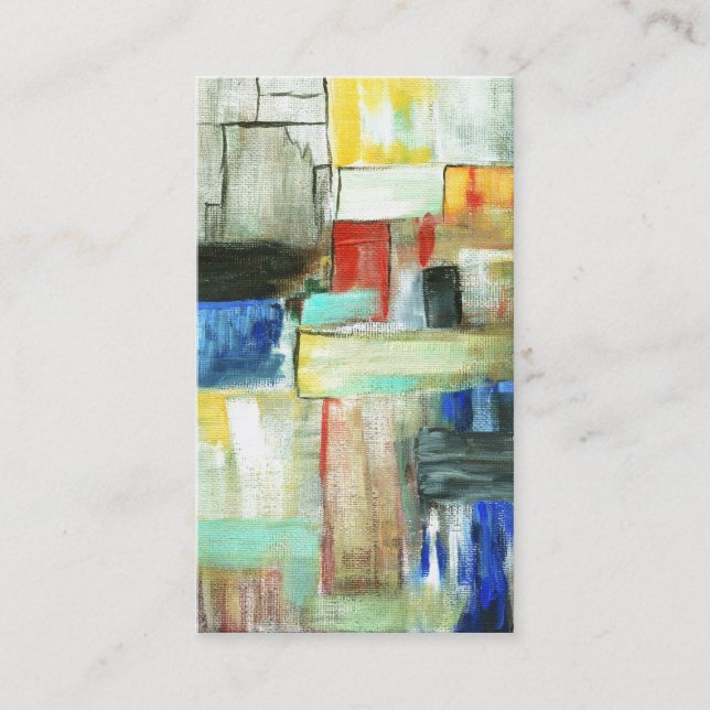 Tarjeta De Visita Pintura original del arte del paisaje urbano (Anverso)