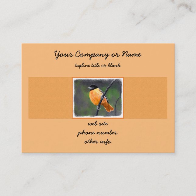 Tarjeta De Visita Pintura Oriole - Arte original de aves (Anverso)