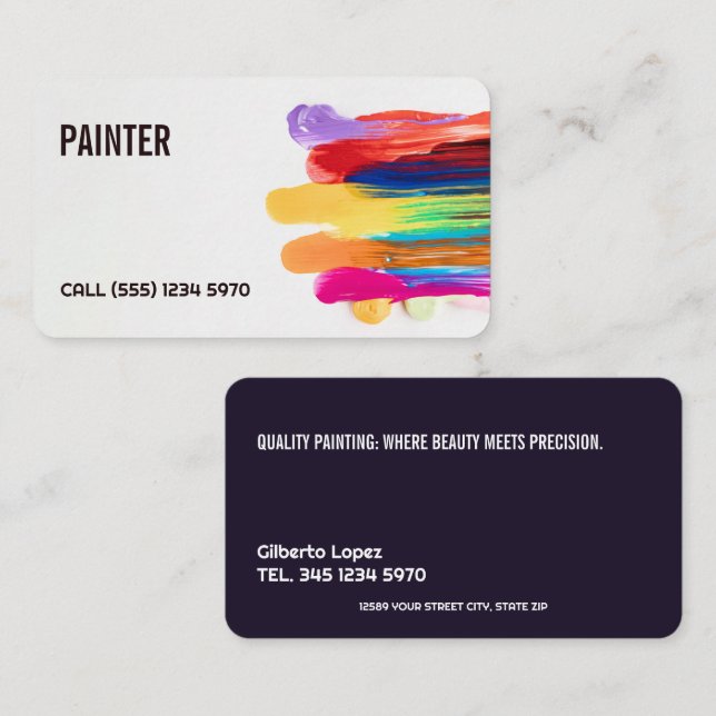 Tarjeta De Visita Pintura profesional (Anverso / Reverso)