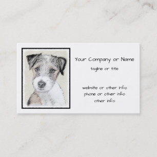 Tarjeta De Visita Pintura Rusell Terrier - Arte Perro Original