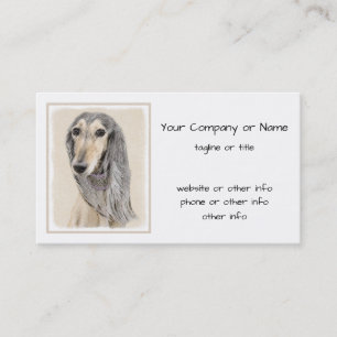 Tarjeta De Visita Pintura Saluki (Amanecer) - Arte Perro Original.