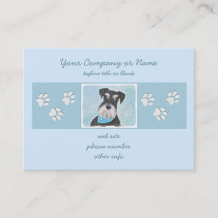 Tarjeta De Visita Pintura Schnauzer (en miniatura) - Perro original