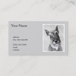 Tarjeta De Visita Pintura Schnauzer (gigante) - Arte de perros