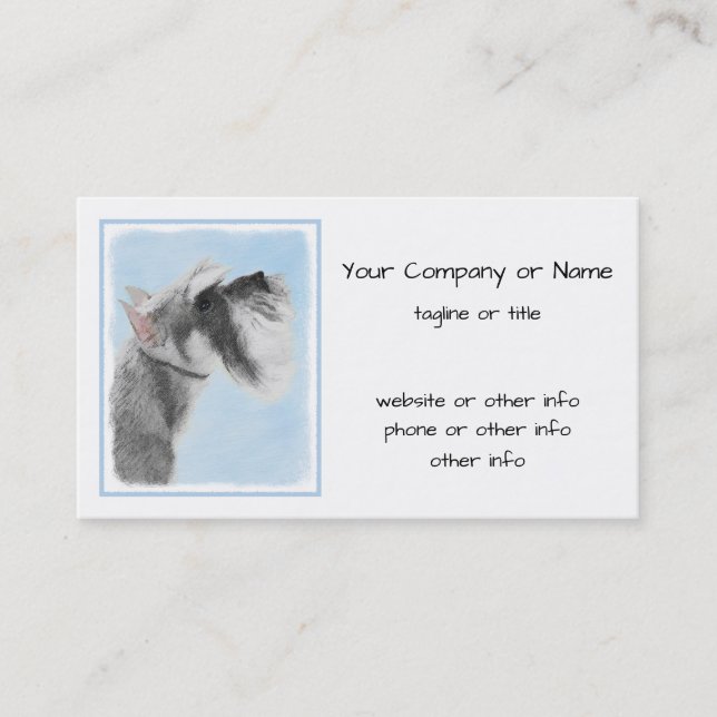 Tarjeta De Visita Pintura Schnauzer (gigante, estándar) - Arte de pe (Anverso)