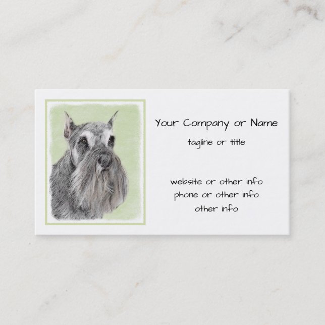 Tarjeta De Visita Pintura Schnauzer (gigante, estándar) - Arte de pe (Anverso)