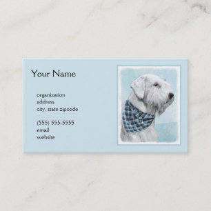 Tarjeta De Visita Pintura Sealyham Terrier - Arte Perro Original.