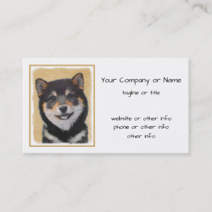 Tarjeta De Visita Pintura Shiba Inu (Negro y Tan) - Arte de perro