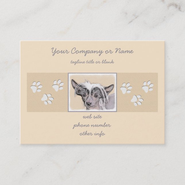 Tarjeta De Visita Pintura sin pelo de cremallera china arte original (Anverso)