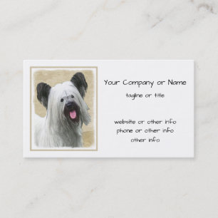 Tarjeta De Visita Pintura Skye Terrier - Arte Perro Original.